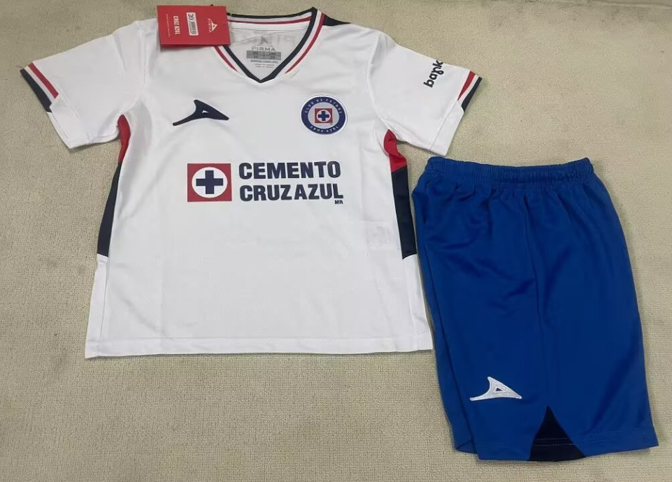 Kid's Cruz Azul Away Soccer Jersey Kit(Jersey+Shorts) 2025/26 Top Koszulki Pilka Sklep