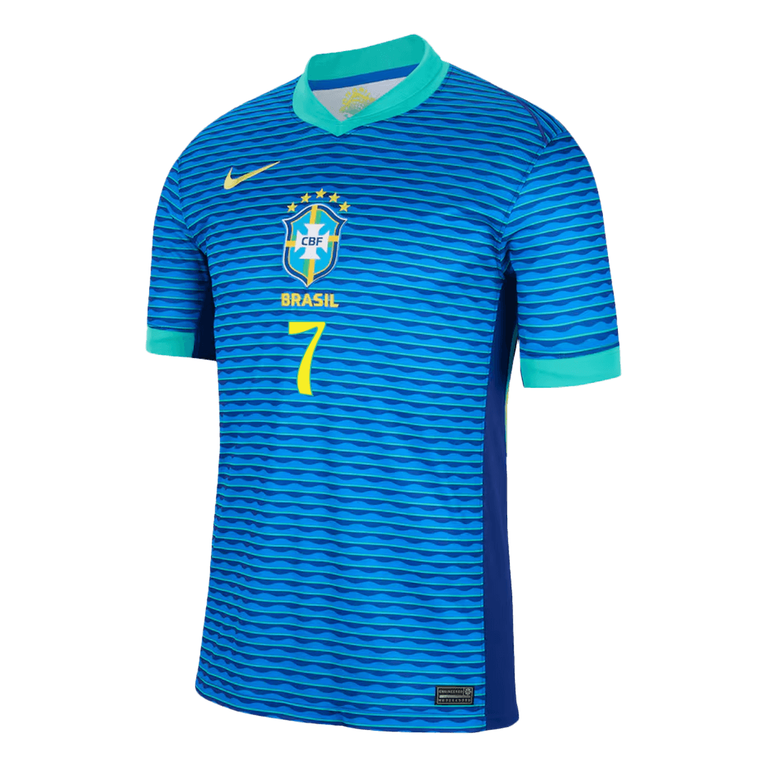 Men's Brazil VINI JR. #7 Away Soccer Jersey Copa América 2024 Top Koszulki Pilka Sklep