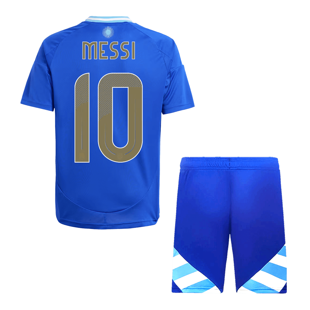 Kid's Argentina MESSI #10 Away Jerseys Kit(Jersey+Shorts) 2024