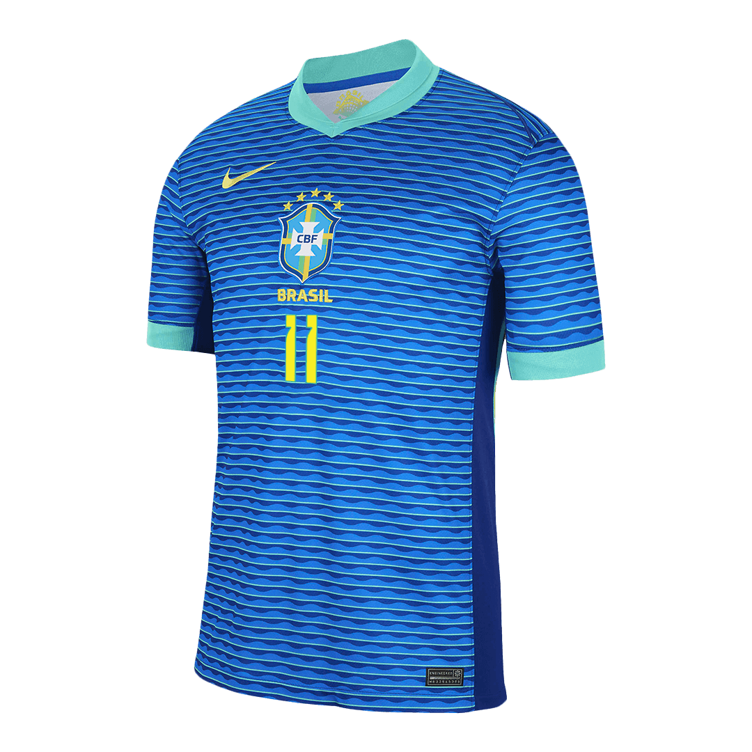 Men's Brazil RAPHINHA #11 Away Soccer Jersey Copa América 2024 Top Koszulki Pilka Sklep