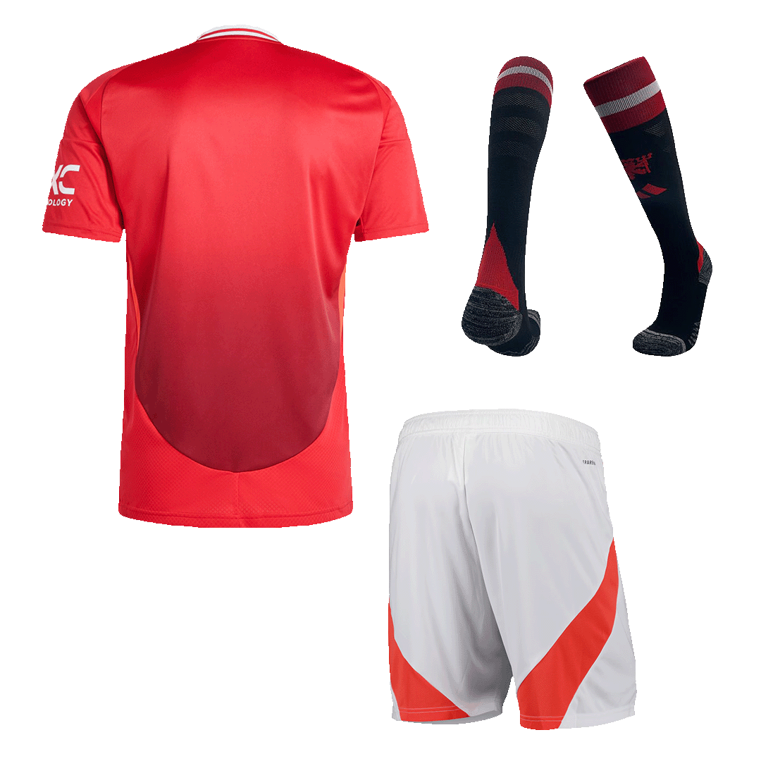 Męski zestaw koszulek piłkarskich Manchester United Home (koszula + spodenki + skarpetki) 2024/25(复制) Top Koszulki Pilka Sklep