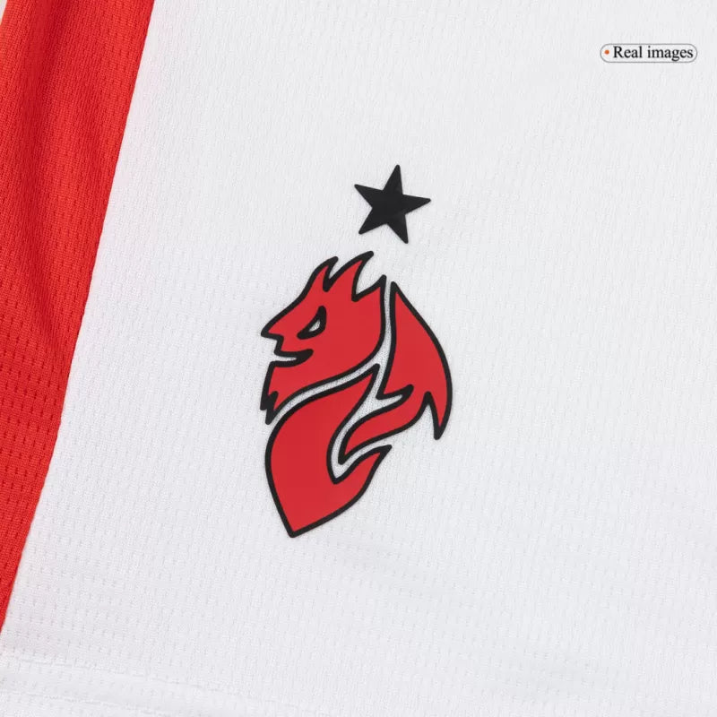 Dziecięcy wyjazdowy zestaw piłkarski AC Milan (koszulka + spodenki) 2025/26 Top Koszulki Pilka Sklep