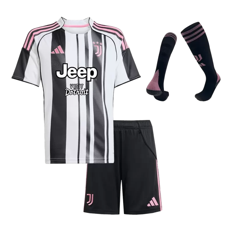 Kid's Juventus Home Soccer Jersey Kit(Jersey+Shorts+Socks) 2025/26 Top Koszulki Pilka Sklep