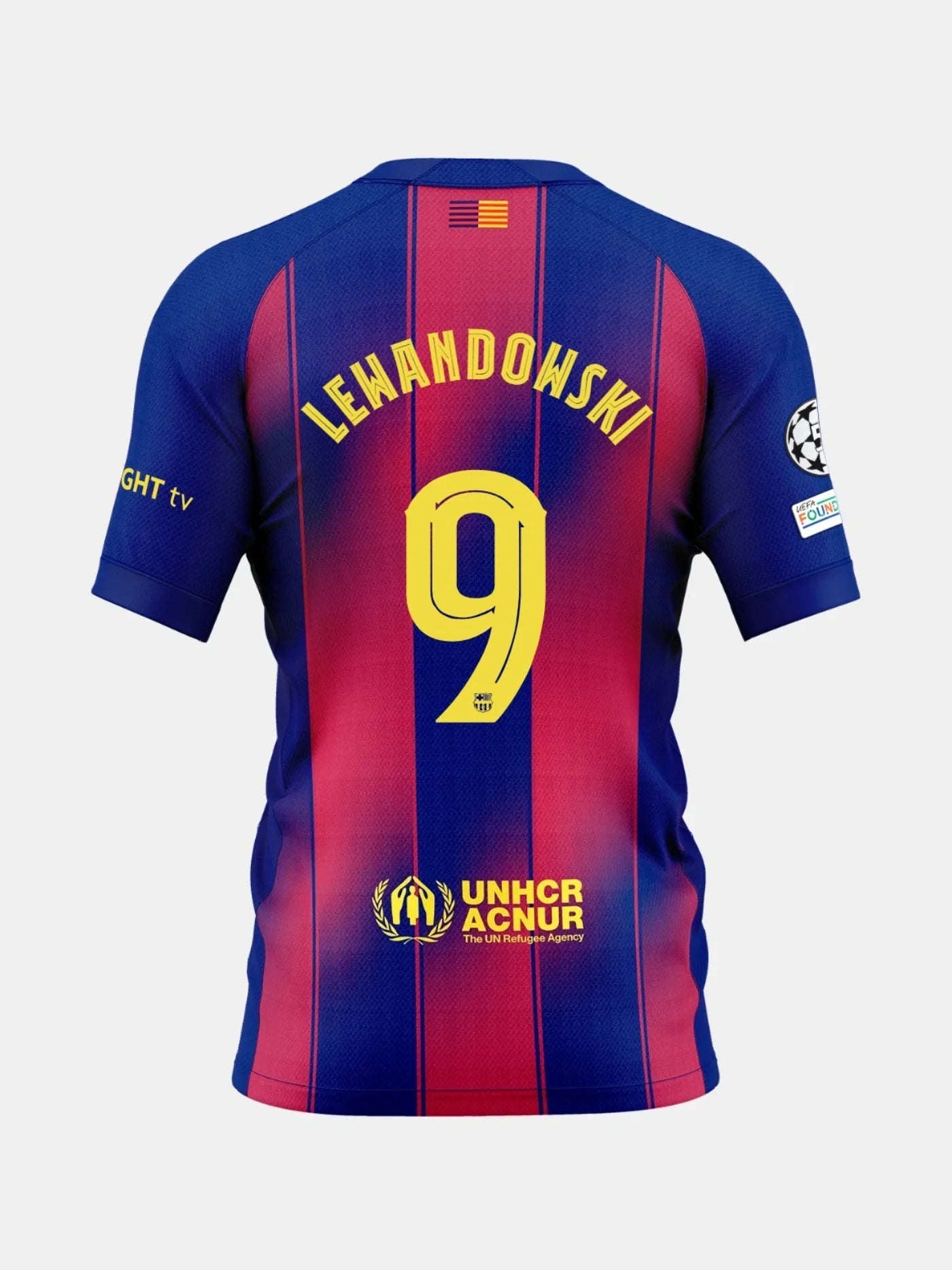 Player Version Barcelona Lewandowski #9 Home 2025/26 Soccer Jersey - UCL Top Koszulki Pilka Sklep