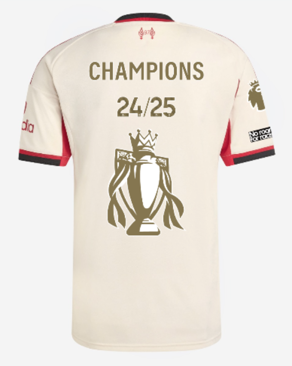 Liverpool Away Soccer Jersey 2025/26 - CHAMPIONS 24/25 & Gold Trophy & Insignia Top Koszulki Pilka Sklep