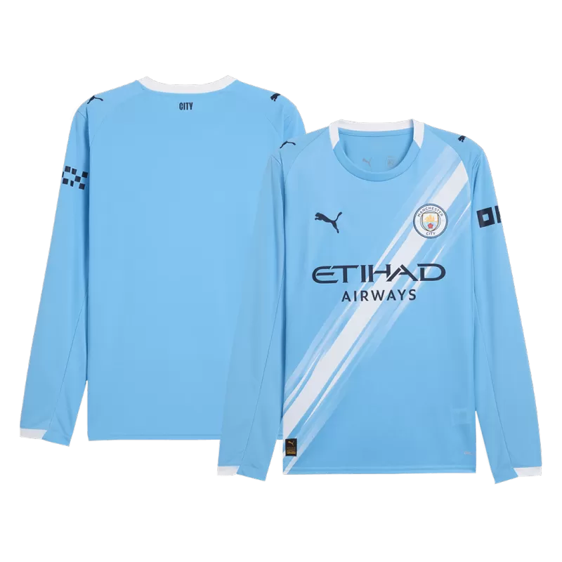 Manchester City Home Long Sleeve Soccer Jersey 2025/26 Top Koszulki Pilka Sklep
