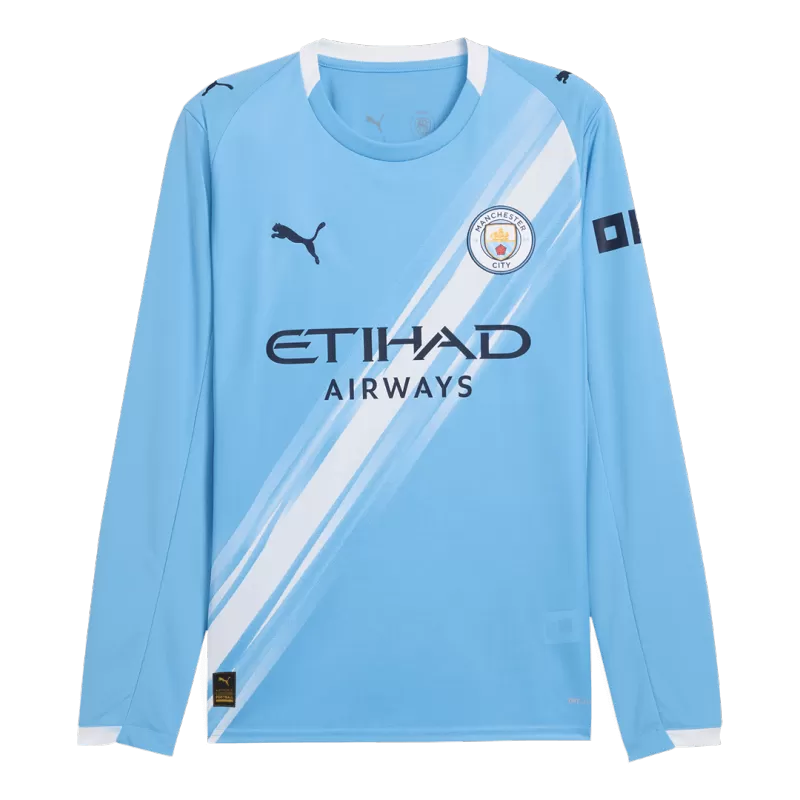 Manchester City Home Long Sleeve Soccer Jersey 2025/26 Top Koszulki Pilka Sklep