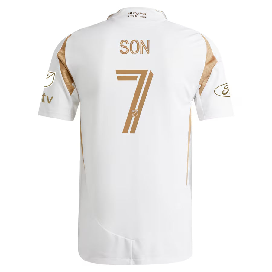 Player Version Men's LAFC #7 Son Heung-Min White 2025 Away - Slim Fit Top Koszulki Pilka Sklep