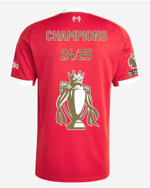 Liverpool Home Soccer Jersey 2025/26 - CHAMPIONS 24/25 & Gold Trophy & Insignia Top Koszulki Pilka Sklep