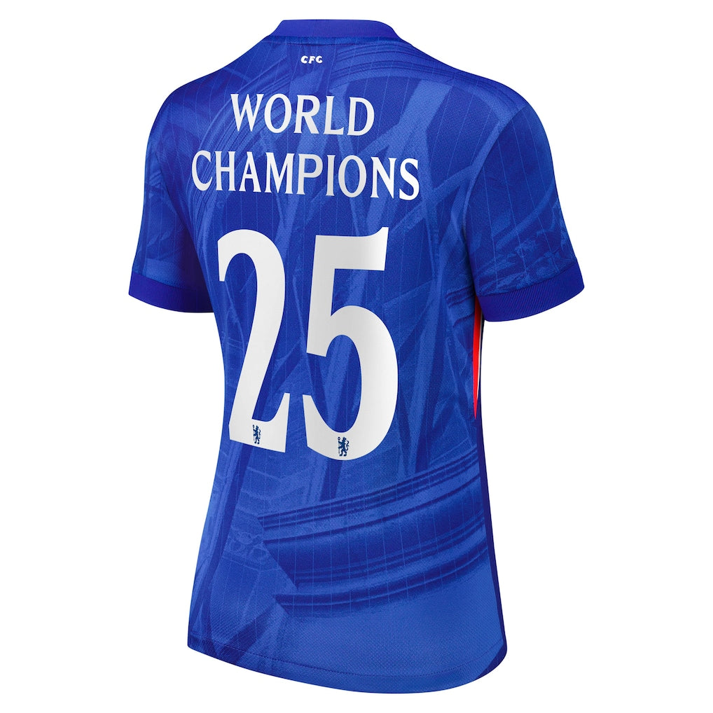 Women's Chelsea Cup Home Soccer Jersey2025-26 with World Champions 25 chest badge Top Koszulki Pilka Sklep