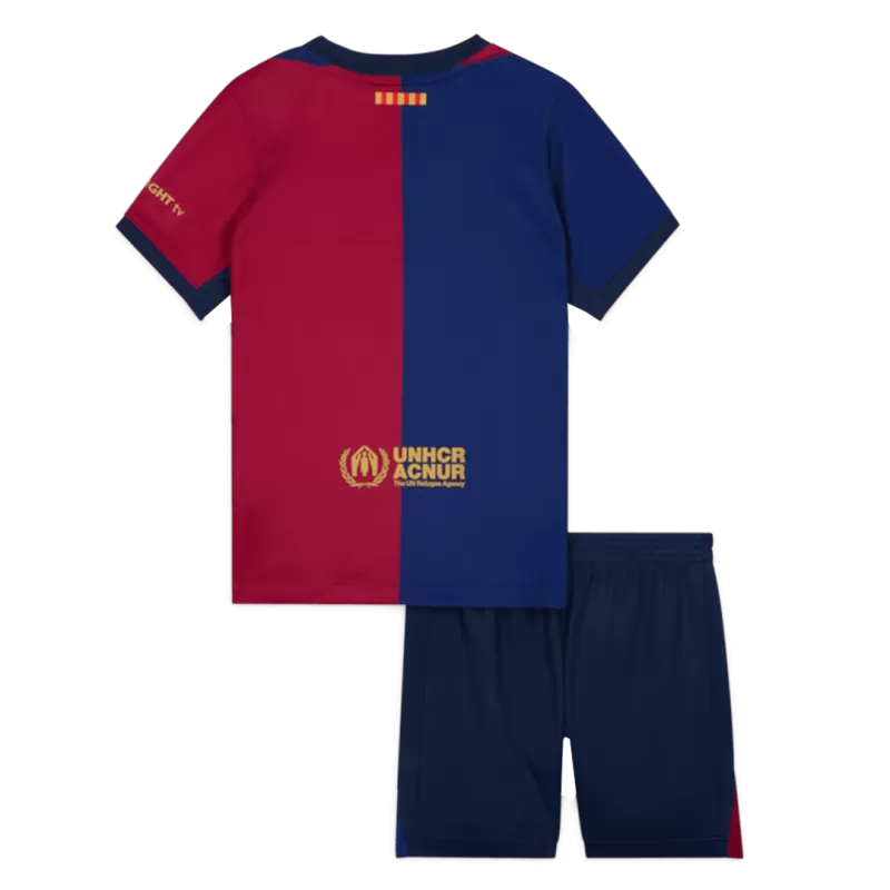 Kids Barcelona X Travis Scott Home Soccer Jerseys Kit 2024/25