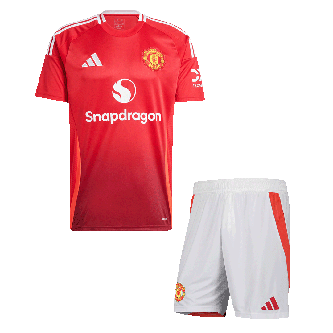 Męski zestaw domowych koszulek piłkarskich Manchester United spodenki) 2024/25 Top Koszulki Pilka Sklep