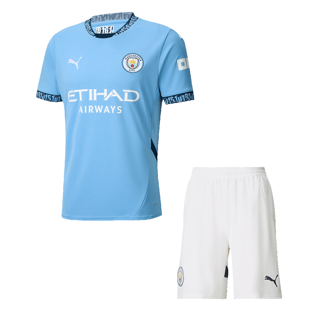 Hochwertiges Manchester City Heim-Fußballset (Trikot + Shorts) für Herren 2024/25