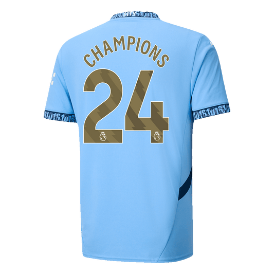 CHAMPIONS #24 Manchester City Home Football Shirt 2024/25