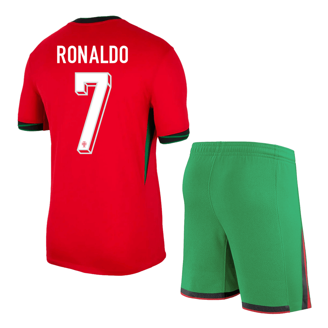 [Super jakość] Męska koszulka domowa Portugal RONALDO #7 (koszulka + spodenki) Zestaw Euro 2024 Top Koszulki Pilka Sklep