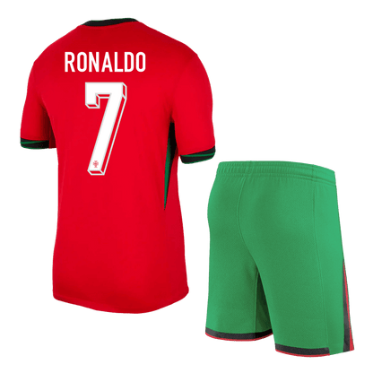 [Super jakość] Męska koszulka domowa Portugal RONALDO #7 (koszulka + spodenki) Zestaw Euro 2024 Top Koszulki Pilka Sklep