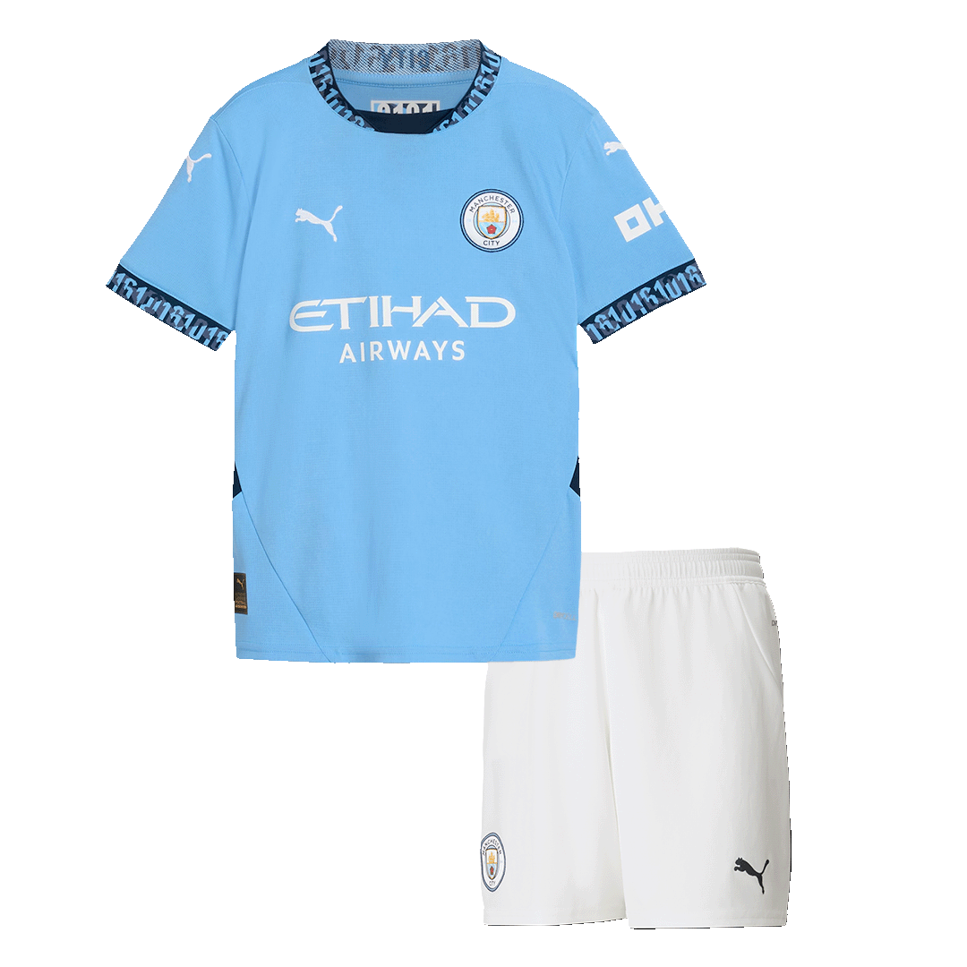 Zestaw koszulki piłkarskiej Manchester City Home (koszulki+szorty) 2024/25