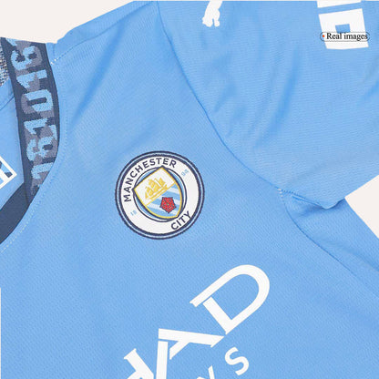 Zestaw koszulki piłkarskiej Manchester City Home (koszulki+szorty) 2024/25