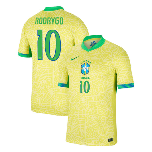 [Super Quality] Men's Brazil RODRYGO #10 Home Soccer Jersey Copa América 2024