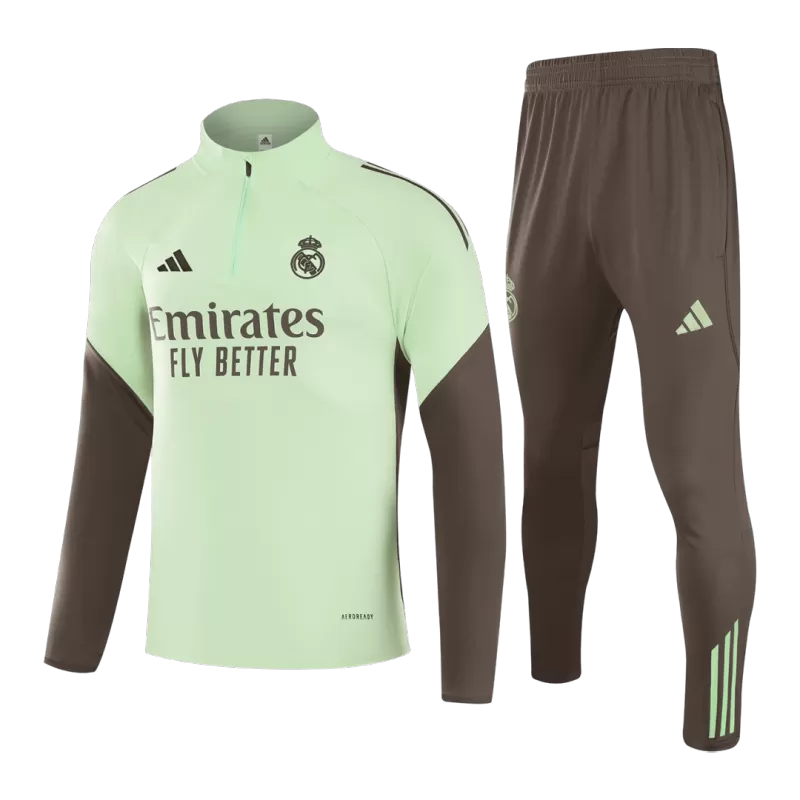 Real Madrid 1/4 Zip Tracksuit Kit (Jacket+Pants) 2025/26 - Green Top Koszulki Pilka Sklep