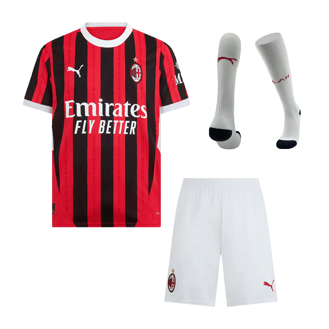 AC Mailand Herren-Fußballset (Trikot + Shorts + Socken) Home 2024/25