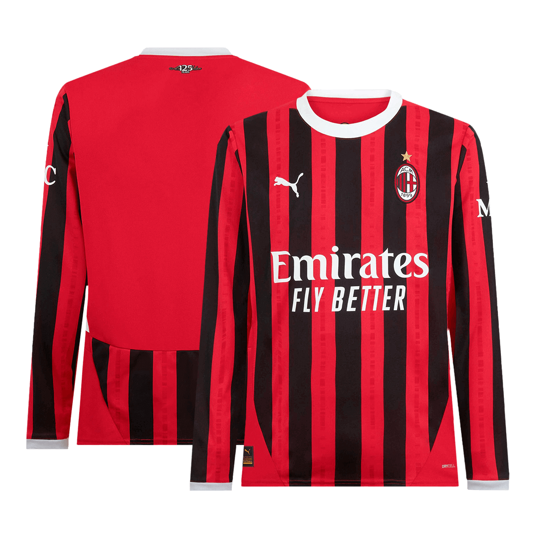 Męska koszulka piłkarska AC Milan Home z długim rękawem 2024/25