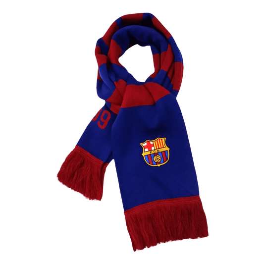 Barcelona Knitted Football Scarf Red and Blue