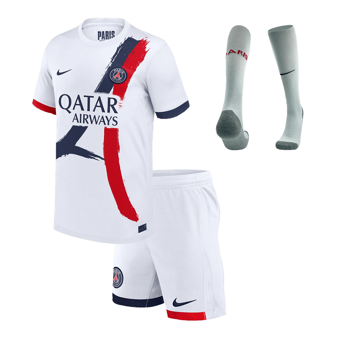 Kid's PSG Away Cheap Soccer Jersey Kit(Jersey+Shorts+Socks) 2024/25 Top Koszulki Pilka Sklep