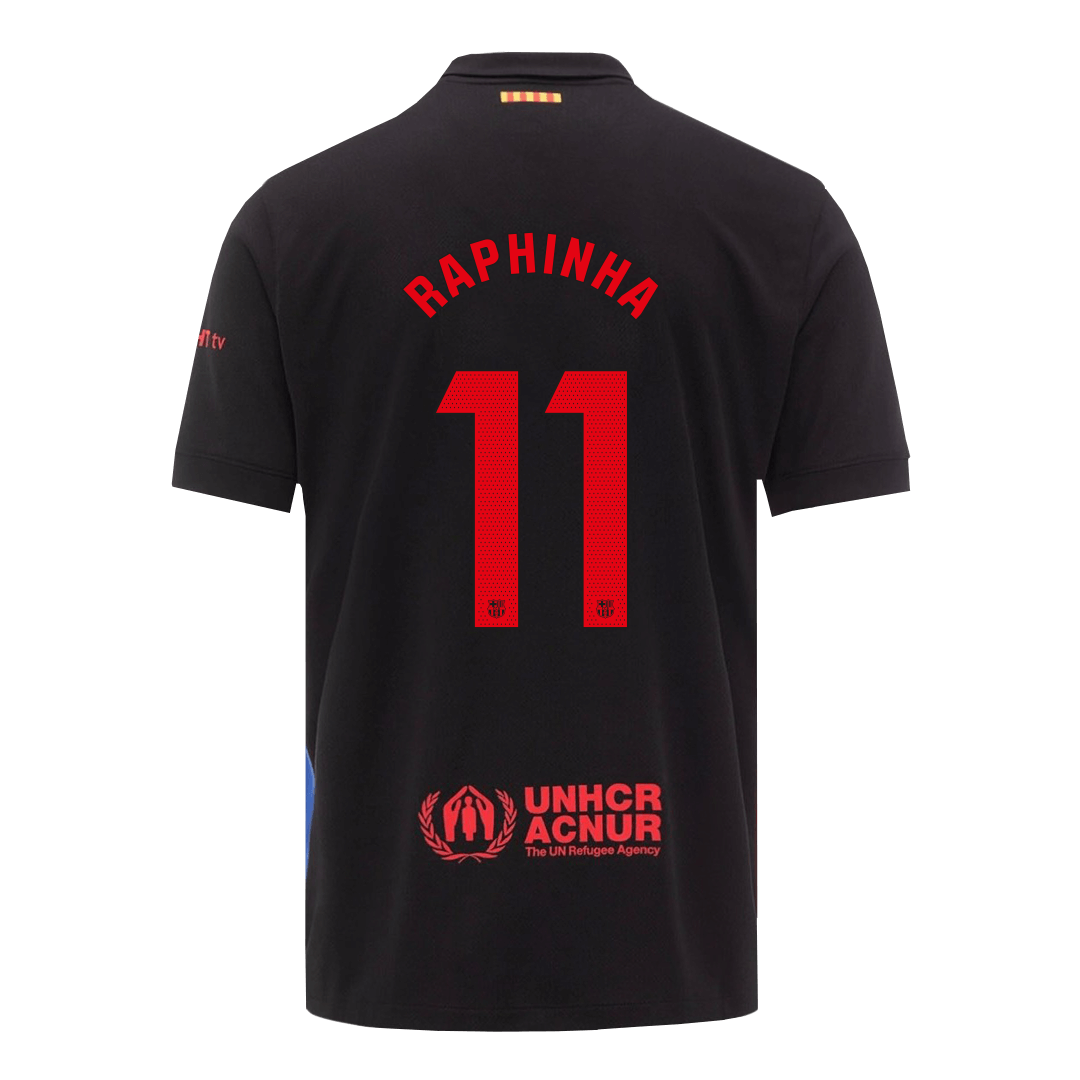 Barcelona 2024/25 RAPHINHA Away Shirt #11 - Spotify Logo Without Text