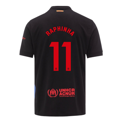 Barcelona Auswärtstrikot 2024/25 RAPHINHA #11 – Spotify-Logo ohne Text