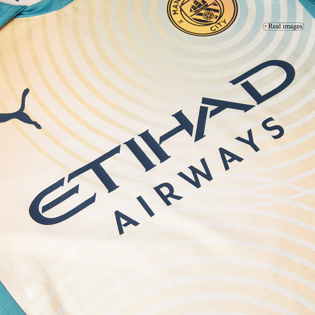 Męska Wersja zawodnika Wysokiej jakości koszulka piłkarska Manchester City Fourth Away 2024/25- Zdecydowanie City (UCL)