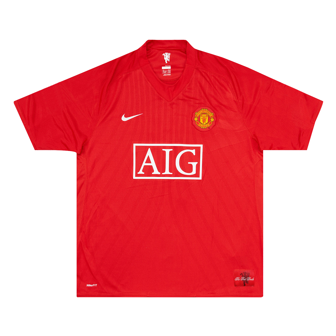 Men's Retro RONALDO #7 Manchester United Home Football Shirt from 2007/08 Season