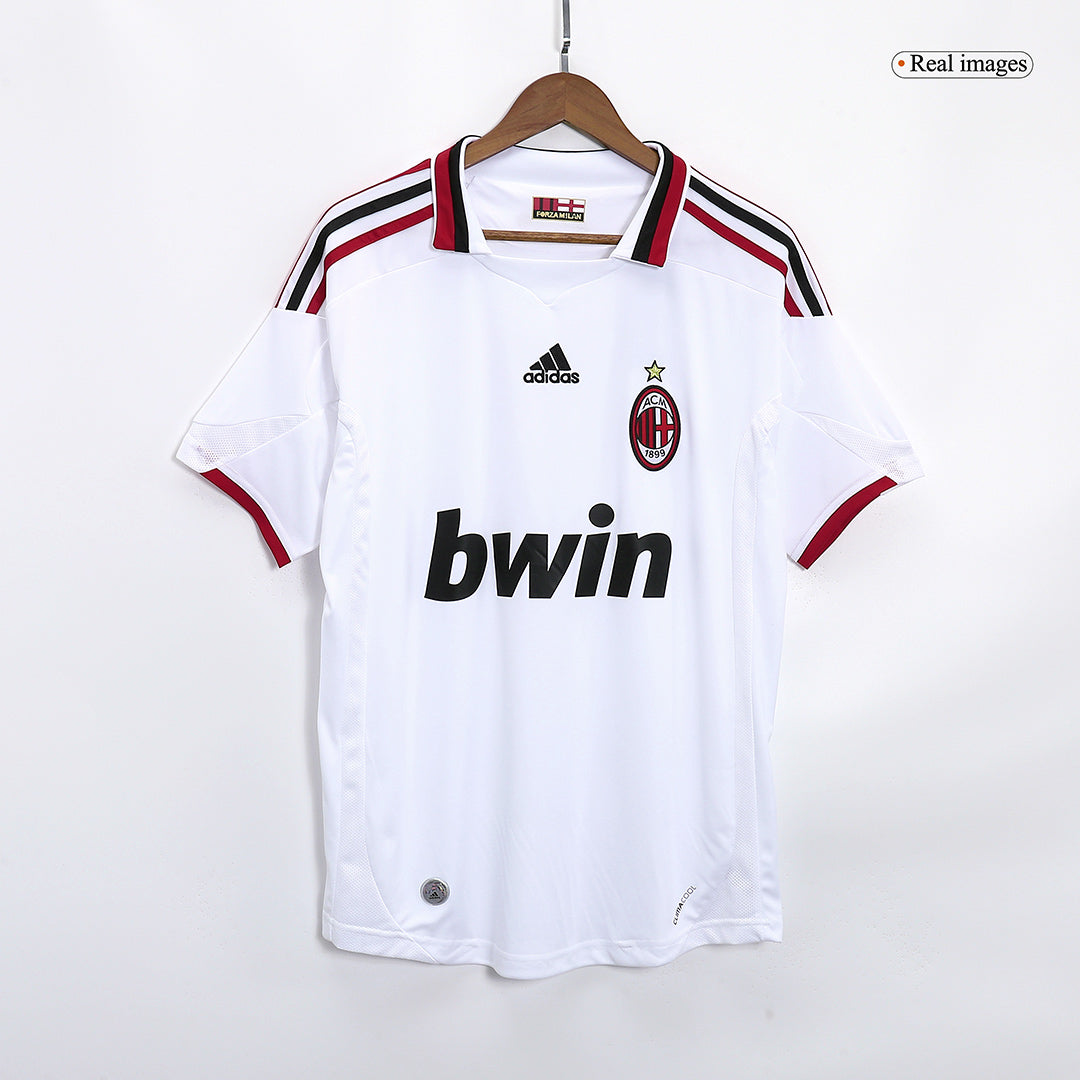 Hochwertiges AC Milan-Auswärts-Fußballtrikot für Herren im Retro-Stil 2009/10