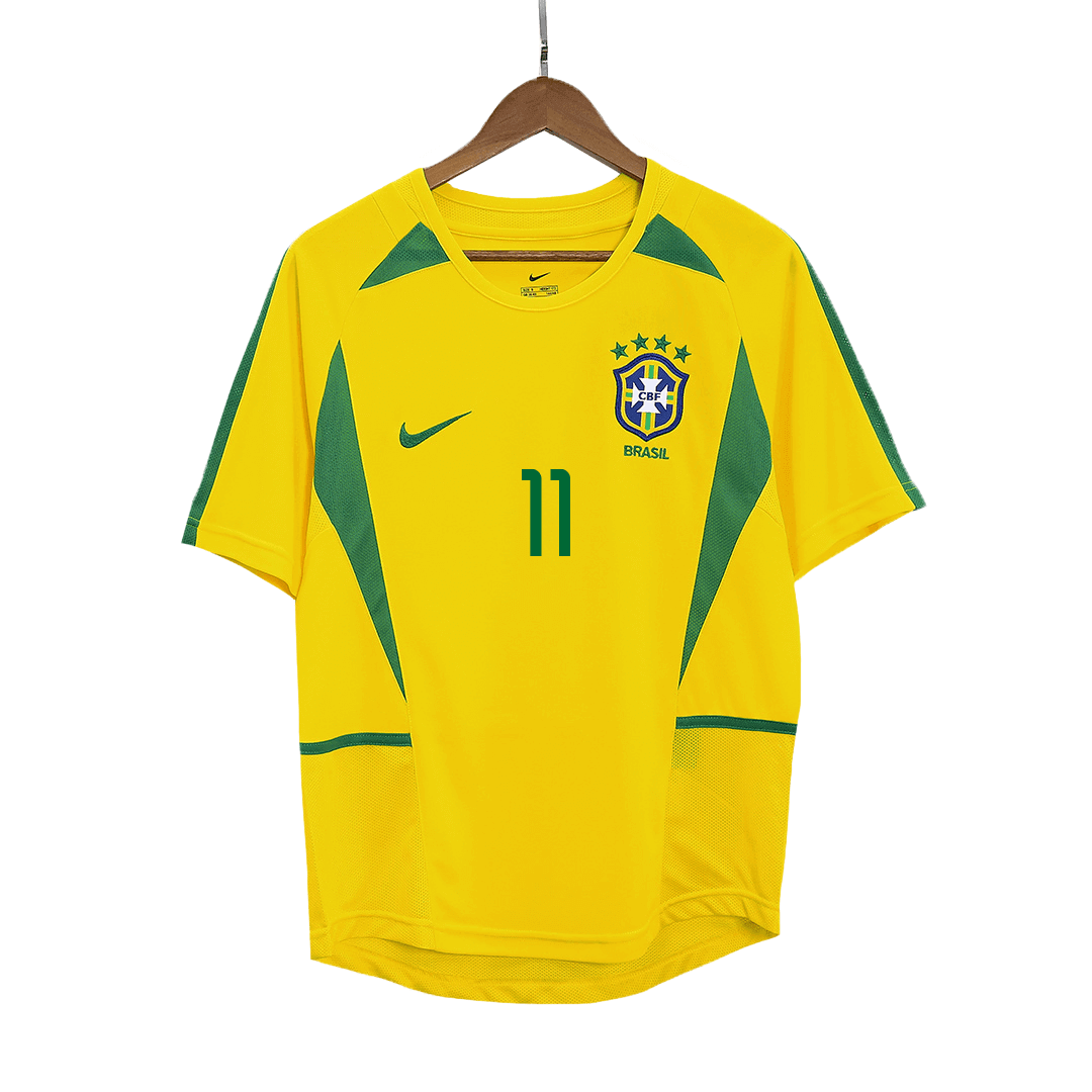Brazil RONALDINHO #11 Home Retro Soccer Jersey 2002/03