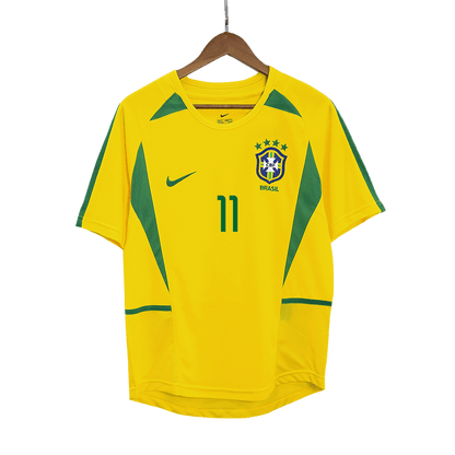 Brazil RONALDINHO #11 Home Retro Soccer Jersey 2002/03