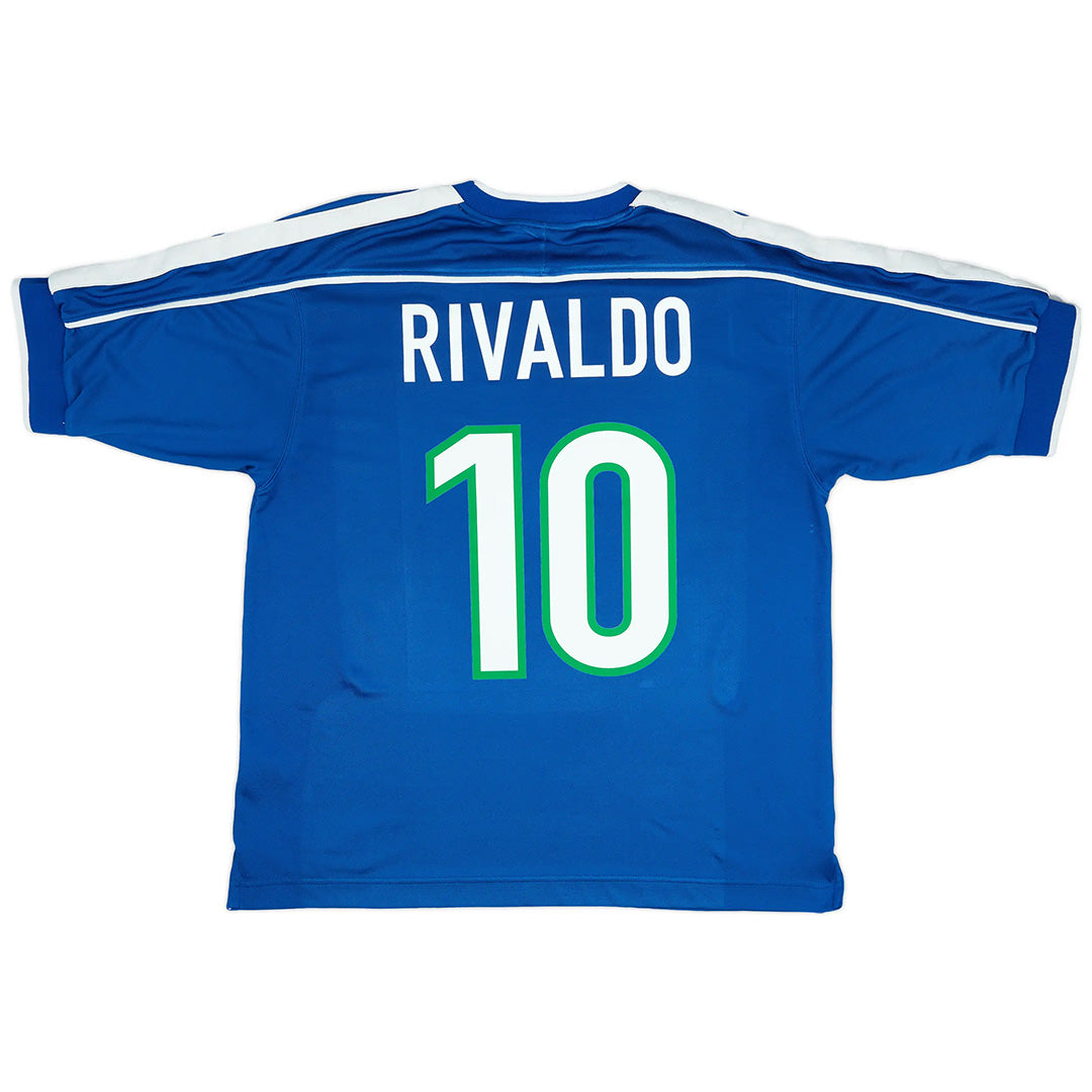 Brazil RIVALDO #10 Away Retro Soccer Jersey 1998 Top Koszulki Pilka Sklep