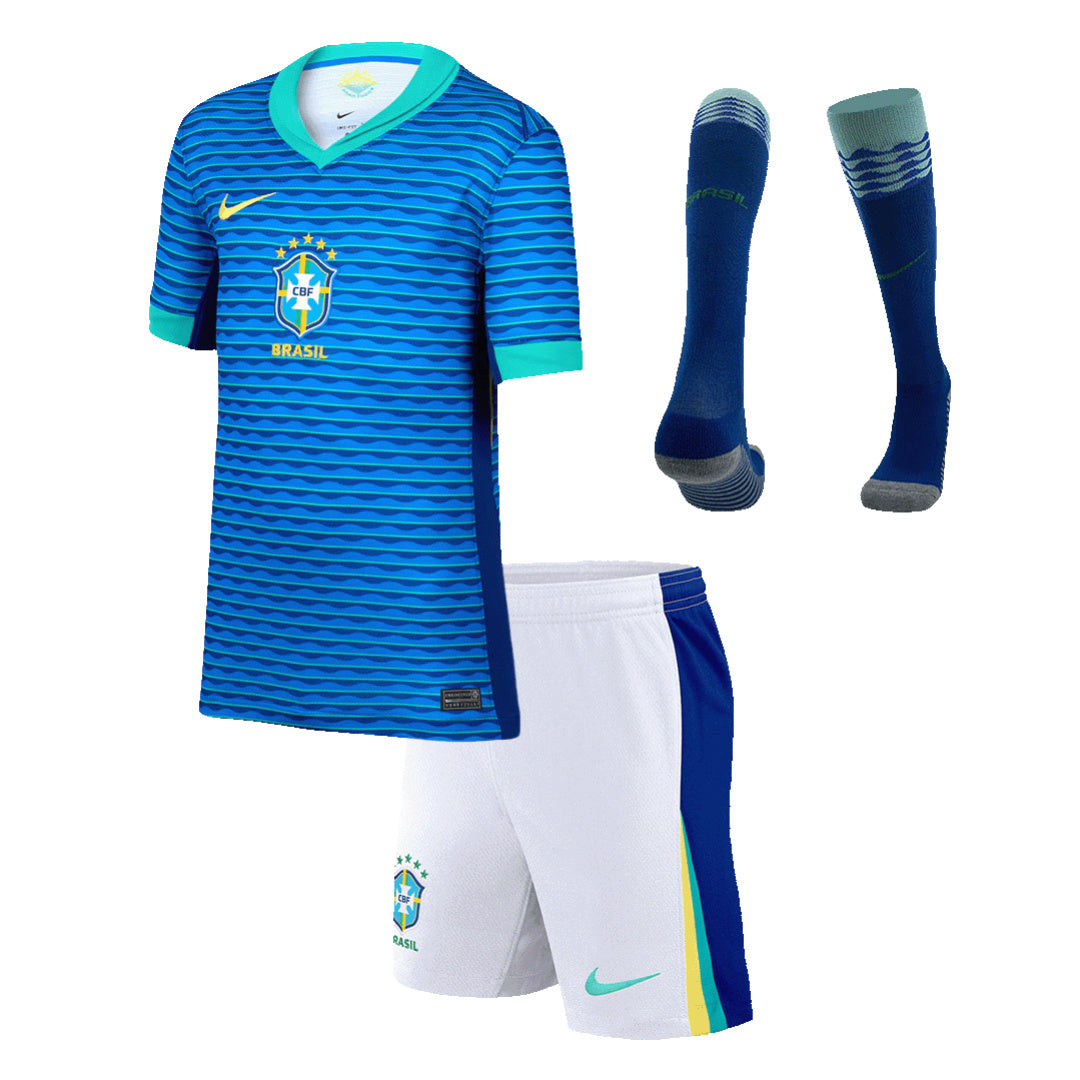 Kid's Brazil Away Jerseys Full Kit Copa América 2024