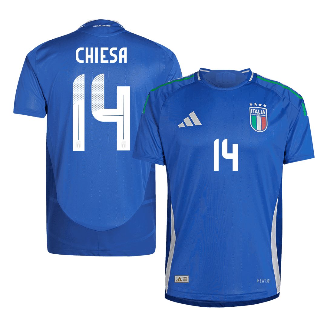Player Version CHIESA #14 Italy Home  Soccer Jersey Euro 2024 Top Soccer Jerseys Store