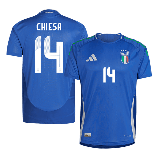 Player Version CHIESA #14 Italy Home  Soccer Jersey Euro 2024 Top Soccer Jerseys Store