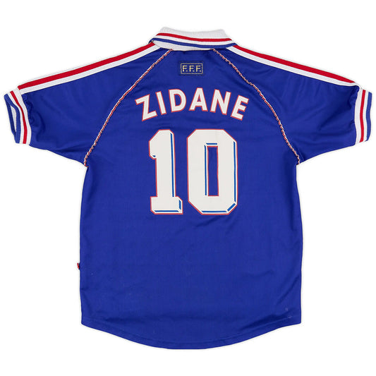 France ZIDANE #10 Home Retro Soccer Jersey 1998 Go Game Wear