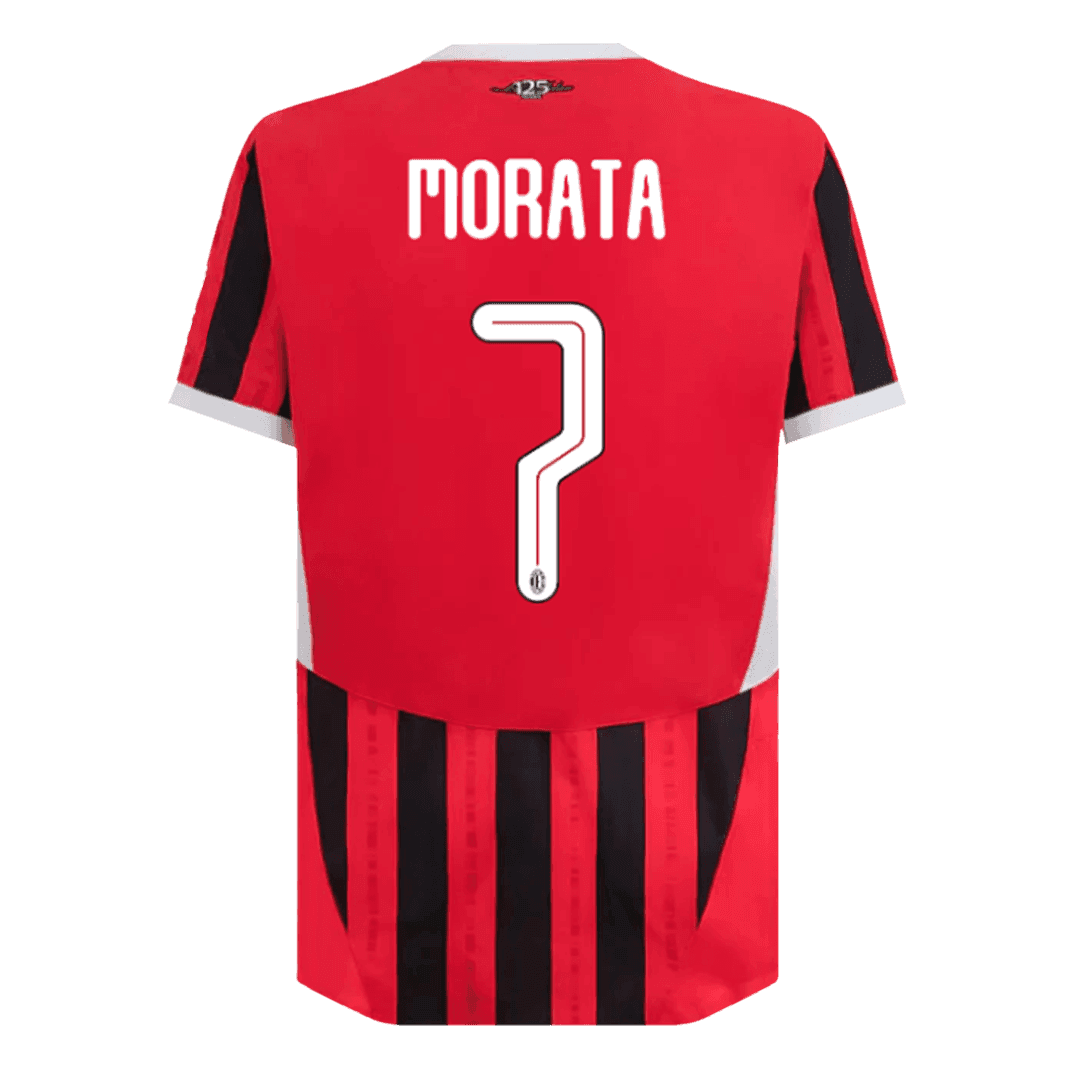 Męska wersja MORATA #7 AC Milan Koszulka domowa piłkarska 2024/25-UCL - Slim Fit