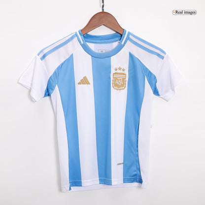 Kid's Argentina Home Jerseys Kit(Jersey+Shorts) Copa América 2024 Top Koszulki Pilka Sklep