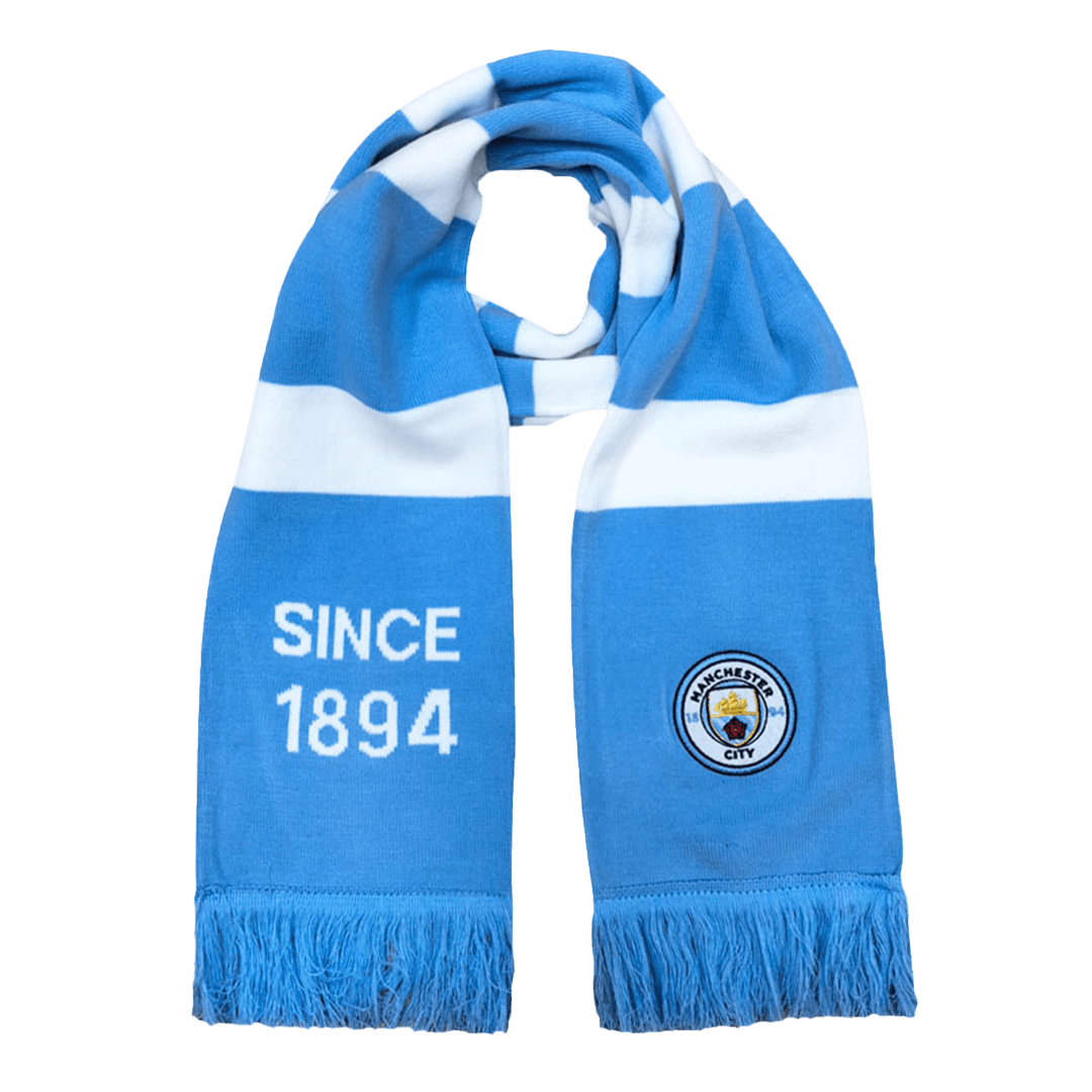 Manchester City Football Scarf Blue and White