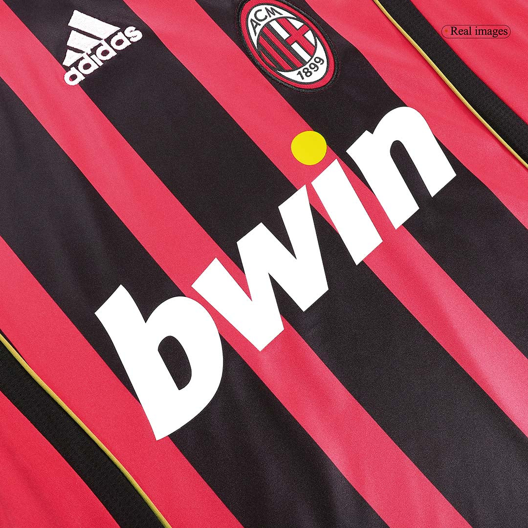 Men's Retro MALDINI #3 2006/07 AC Milan Home Long Sleeve Football Shirt