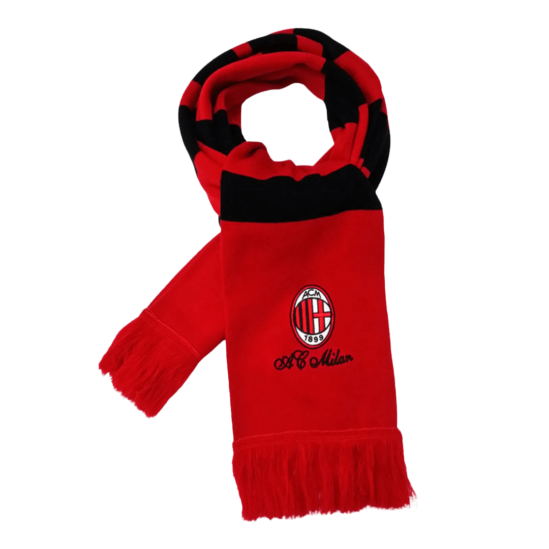 AC Milan Knitted Football Scarf Red Red and Black