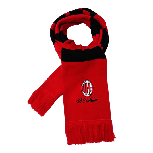 AC Milan Knitted Football Scarf Red Red and Black