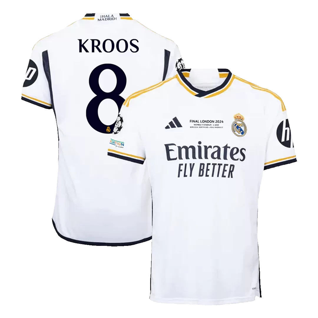 KROOS #8 Real Madrid 2023/24 Football Shirt White - UCL FINAL