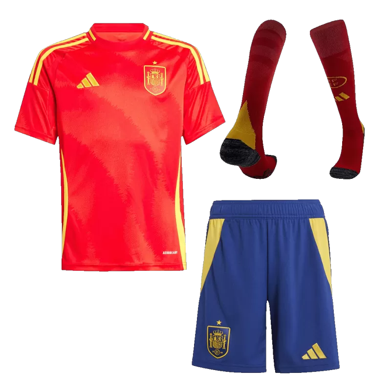 Dziecięcy zestaw koszulek piłkarskich Spain (koszulka + spodenki + skarpetki) 2024/25 Top Koszulki Pilka Sklep