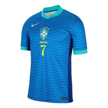 Men's Brazil VINI JR. #7 Away Soccer Jersey Copa América 2024