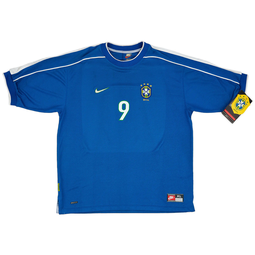 Brazil RONALDO #9 Away Retro Soccer Jersey 1998 Top Koszulki Pilka Sklep